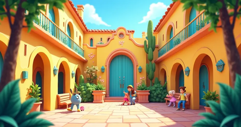 Cenário colorido inspirado em Encanto no Hollywood Studios
