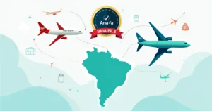 Aviões de Virgin Atlantic e World2Fly conectados ao Brasil sobre mapa estilizado